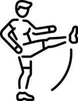 A character doing leg workout, line style icon vector