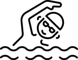 A line style icon of a swimming character vector