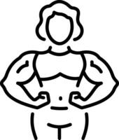 A line style icon of a strong woman character vector