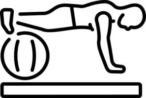 Line icon of a character doing ball exercise vector
