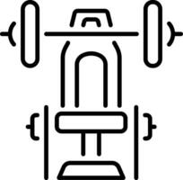 A linear icon of an exercise arnold press seat vector