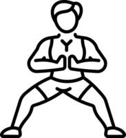 Line style icon of a character doing gym workout vector