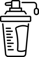 A linear style icon of gym protein shaker vector