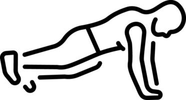 A character doing push up workout, linear style icon vector
