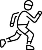 A linear style icon of a running character vector