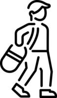A linear style icon of a gym trainer vector