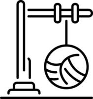 Line style icon of a punching ball exercise vector