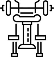Gym shoulder press machine icon in linear style vector