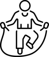 Rope skipping character icon in linear style vector