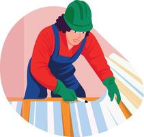 A flat style illustration of a construction worker vector
