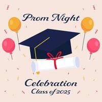 prom class of 2025 illustration in flat style design vector