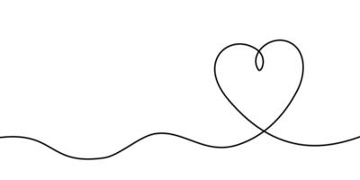 Minimalist Continuous Line Heart Shape vector