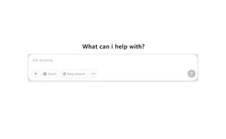 Minimalist chatbot interface with search options vector