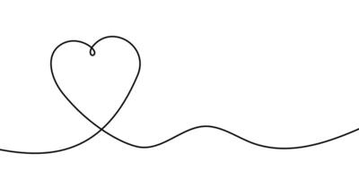 Continuous Line Heart Shape Illustration vector