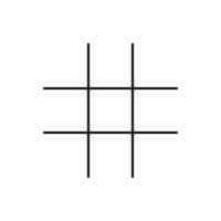 Simple tic tac toe grid outline vector