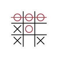 Clean tic tac toe grid with winning row vector