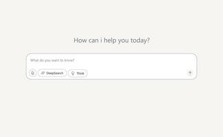 AI chatbot interface with search and deep think vector