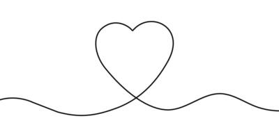 Minimalist Continuous Line Heart Shape Illustration vector