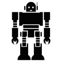 Bold Mechanical Robot Art. vector
