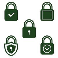 Four different types of padlocks on a white background vector