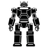 Futuristic Armored Robot Silhouette. vector