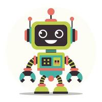 A cartoon robot with a smile on its face vector