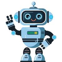 A cartoon robot waving and smiling vector