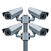 CCTV Pole with Multiple Cameras. vector