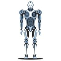 Flat Industrial-Style Robot Graphic. vector