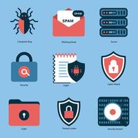 illustration of security and spam icons vector