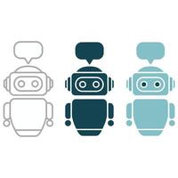 Minimalist Robot Assistant Icons set. vector