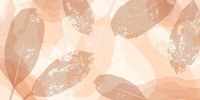 Vintage abstract background with shabby leaves. Scratched leaves pattern in brown tones. Background for vintage, autumn, spring banners, cards, invitations, advertising vector