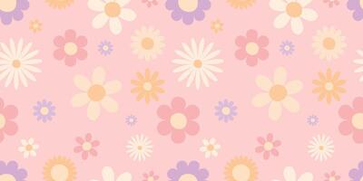 Seamless pattern with vintage spring flowers. Floral pattern for fabric, textiles, wrapping paper, cover, banner. Cute simple design vector