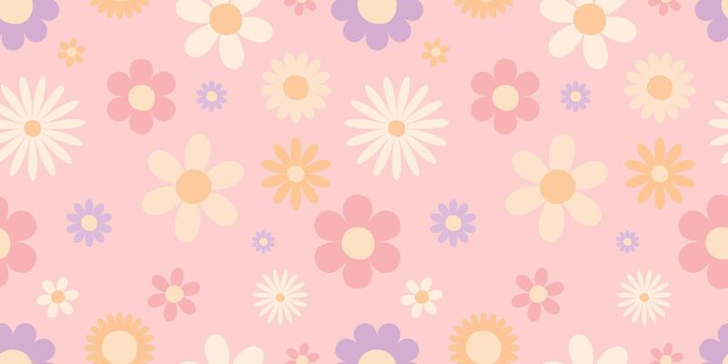 Seamless pattern with vintage spring flowers. Floral pattern for fabric, textiles, wrapping paper, cover, banner. Cute simple design