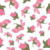 seamless pattern with closed pink pansy buds, for various designs vector
