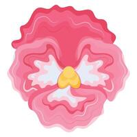 icon of an open bud of a pink pansy flower, for various designs vector