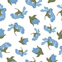 seamless pattern with closed buds of blue pansies, for various designs vector