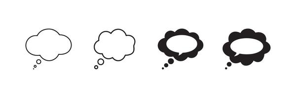Thought Bubble Icon Set for Chat and Creative Ideas vector