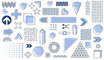 Memphis design, retro elements for web, sale. Geometric shapes. vector