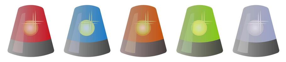Emergency alert. Siren icon in flat style multicolored. Police alarm, medical alert. vector