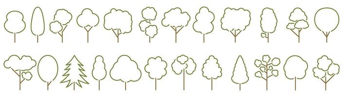Abstract trees. Line drawn trees. A collection of tree illustrations. vector