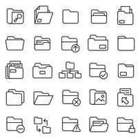 Simple set of icons related to folders. Computer folders. vector