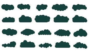 Clouds in the sky. Abstract dark cloud set isolated on white background. vector