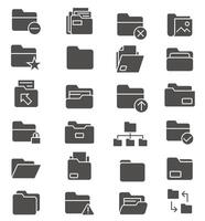 Dark folders. Dark folder icons. Folders for your computer desktop. vector