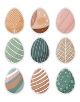 Boho Easter Eggs Aesthetic Set vector
