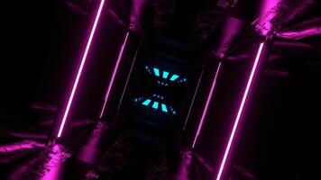 Cyan and Pink Sci-Fi Strobe Light Beams Tunnel Background VJ Loop I 4K video