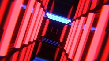 Blue and Red Neon Abstract Strobe Hallway Background VJ Loop I 4K video