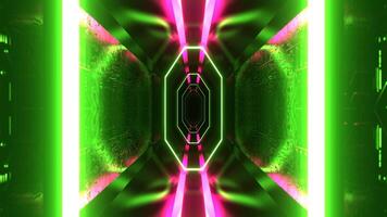 Pink and Green Sci-Fi Cybernetic Strobe Tunnel Background VJ Loop I 4K video