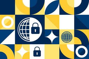 Data Privacy Day. January 28. Seamless geometric pattern. Template for background, banner, card, poster EPS10 illustration. vector
