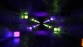 roxa e luz verde néon estroboscópico cibernético túnel fundo vj ciclo Eu 4k video